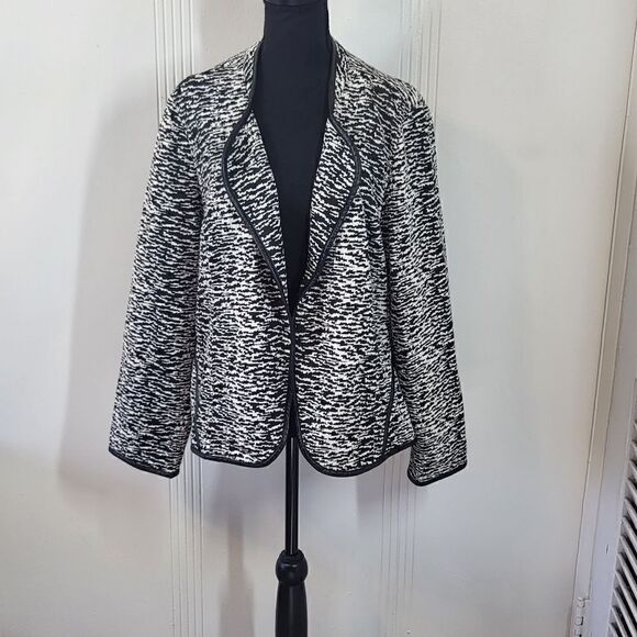 Plus Size Chico's Black & White Cardigan Jacket - Picture 1 of 10